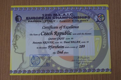 Mistrovství Evropy ve střelbě z předovek v Parmě - 5.-11. 8. - 5.8.2007